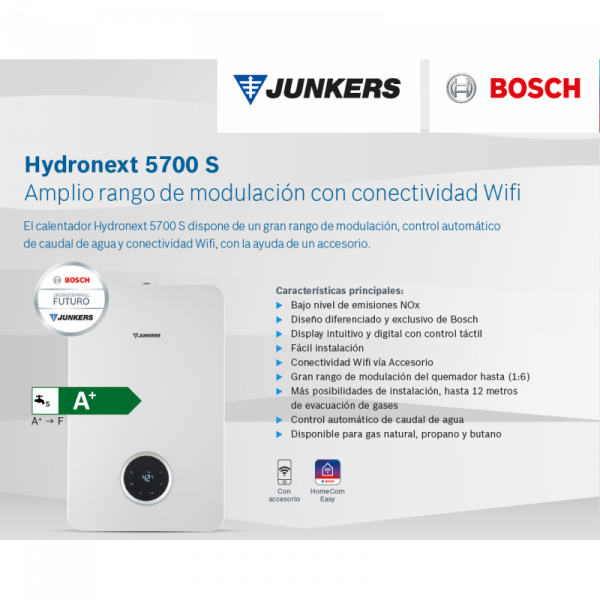 CALENTADOR A GAS JUNKERS HYDRONEXT 5700 WTD12 - Imagen 2